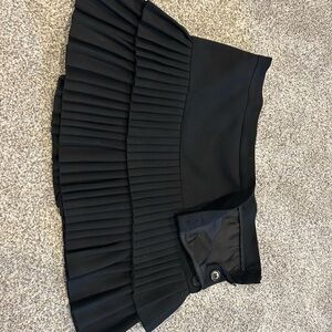 BCBGMaxAzria Black Pleated Skater Mini Skirt